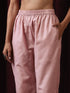 3 Pc Suit - Pink Cotton Silk Embroidered Kurta with Cotton Pant and Chanderi Embroidered Dupatta